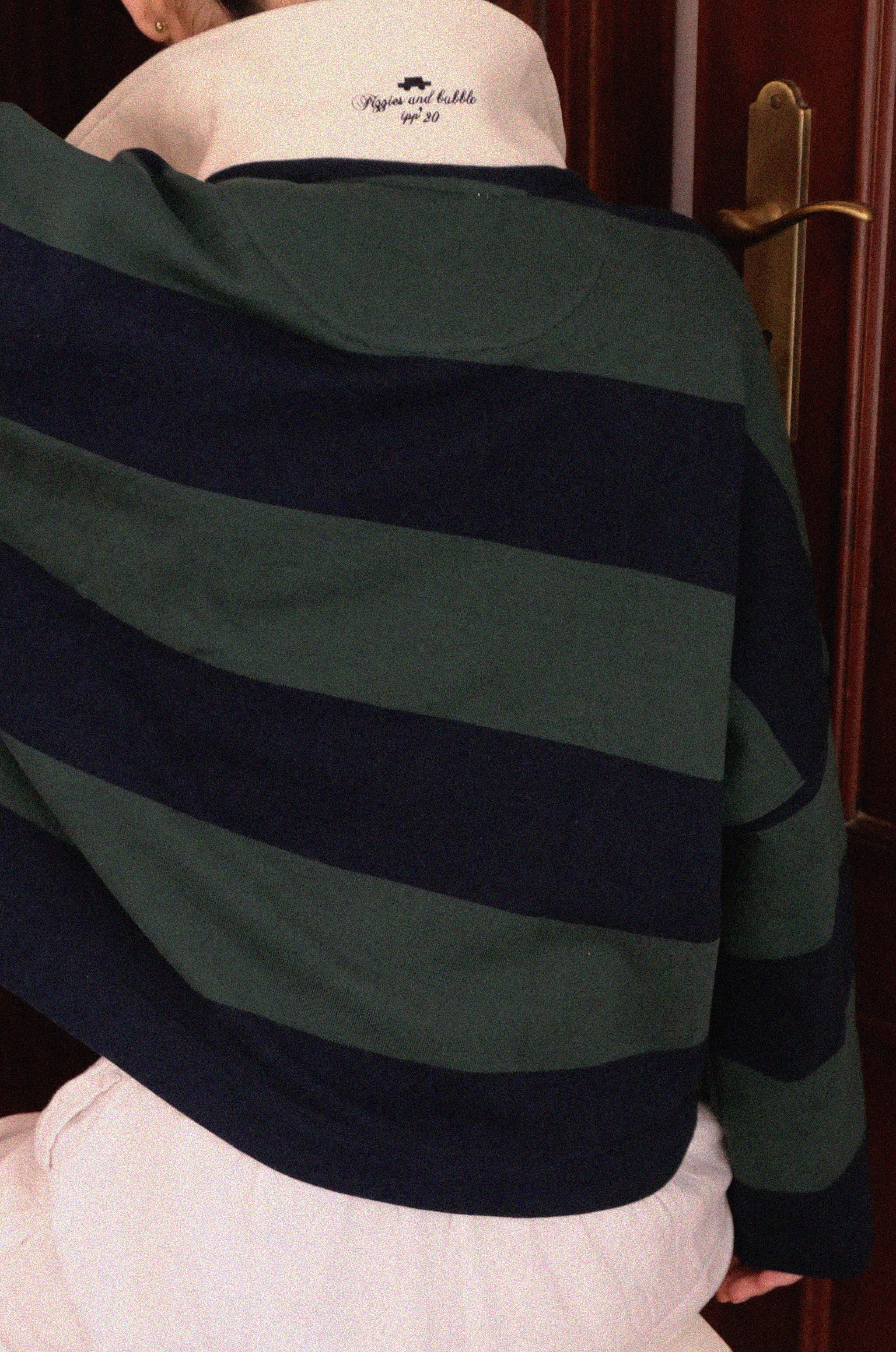 (2nd) Cricket Shirt - Basil Green/Navy Blue